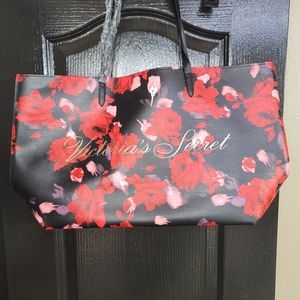 NEW Victoria's Secret Limited Edition 2019 Large Red Floral Rose Tote Bag